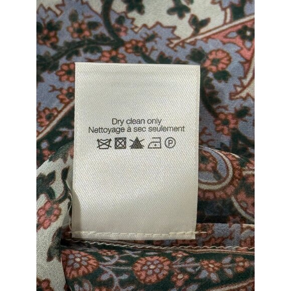 Veronica Beard Lowell Blouse Paisley Top V-Neck 3/4 Sleeves Womens Size 00 - Picture 9 of 9